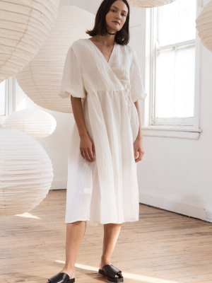 Yoko Linen-silk Wrap Dress