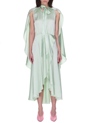 Silk Draped Cape Dress (gk37-palm-beach-gardens-mint)