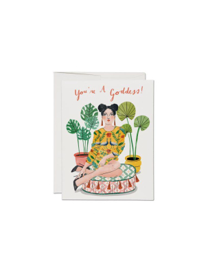 Red Cap Cards Cushion Goddess Friendship Card