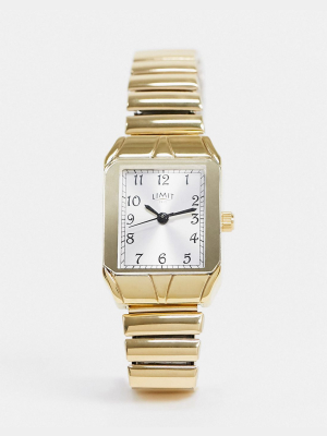 Limit Bracelet Watch In Gold With Rectangular Dial