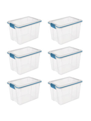 Sterilite 20 Quart Gasket Box With Clear Base And Lid (6 Pack) | 19324306