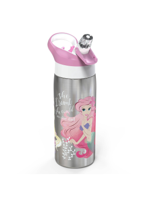 Disney Princess 19oz Stainless Steel Water Bottle Pink/black - Zak Designs