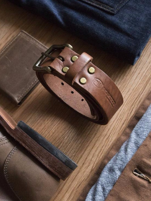 Mens Leather Belt + Wallet Gift Set