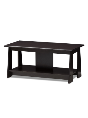 Fionan Modern And Contemporary Finished Coffee Table Dark Brown - Baxton Studio