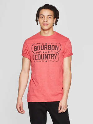 Men's Short Sleeve Crewneck Bourbon Country Graphic T-shirt - Awake Red