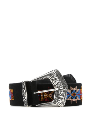 Etro Geometric Pattern Embroidered Belt