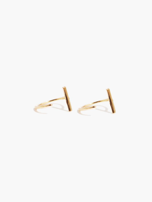 Melissa Joy Manning® 14k Gold Bar Hug Hoop Earrings