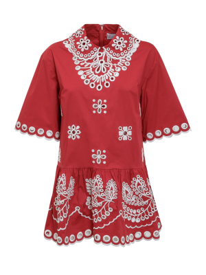 Redvalentino Broderie Anglaise Short-sleeve Blouse