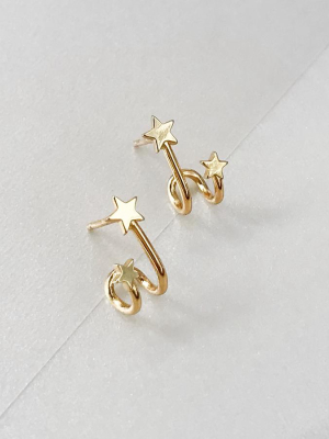 In The Stars Gold Huggie Earrings