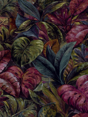 Plum Thick Jungle Foliage Wallpaper By Walls Republic