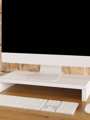 Way Basics Eco Stacking Desktop Shelf And Monitor Riser White