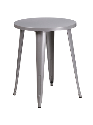 Flash Furniture Commercial Grade 24" Round Metal Indoor-outdoor Table