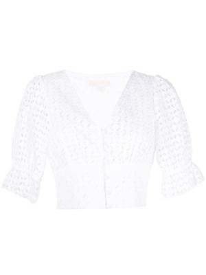 Michael Michael Kors Broderie-anglaise V-neck Blouse