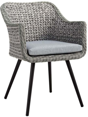 Endeavor Outdoor Patio Wicker Rattan Dining Armchair