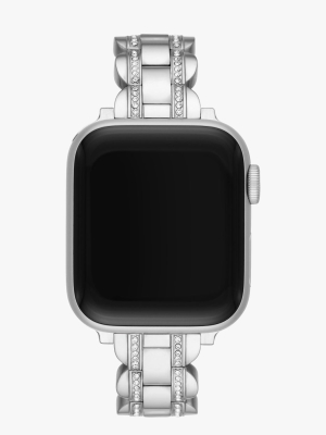 Silver Pavé Scallop Link Band For For Apple Watch®