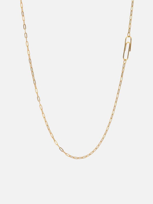 Volt Link Paper Clip Necklace, Gold Vermeil