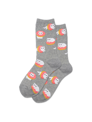 Women's Donut Cat Crew Socks