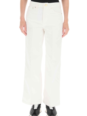 Lanvin Logo Patch Wide Leg Jeans