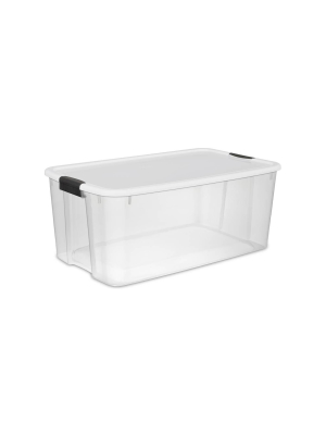 Sterilite 116 And 70 Quart Clear Ultra Plastic Storage Tote Container (8 Pack)