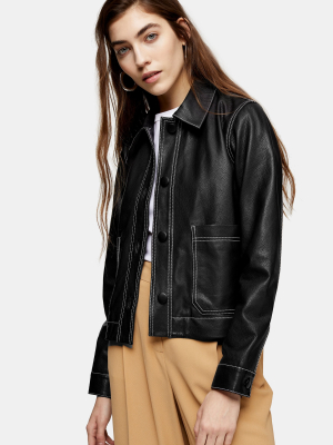 Black Leather Shacket