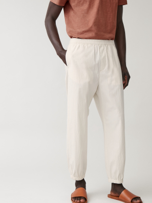 Textured Pants With Drawstring