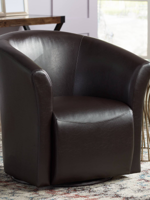 Studio 55d Rocket Rivera Brown Swivel Accent Chair