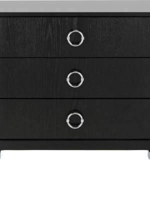 Lorenzo 3 Drawer Contemporary Nightstand Black