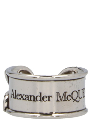 Alexander Mcqueen Logo Engraved Ring