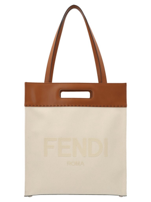 Fendi Logo Embroidered Shopping Tote Bag
