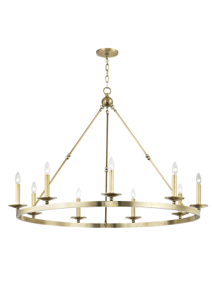 Hudson Valley Lighting Allendale 9-bulb Chandelier - Aged Brass