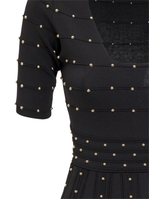 Elisabetta Franchi Studded Knit Mini Dress