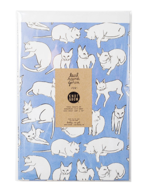 Violet Cats Newsprint Gift Wrap