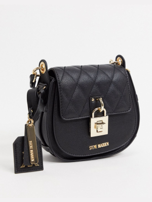 Steve Madden Sandee Quilted Cross Body With Hardware In Black