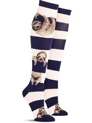 Sloth Stripe Knee High Socks | Womens