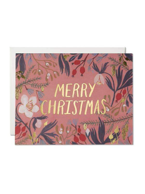 Christmas Flowers Holiday Card