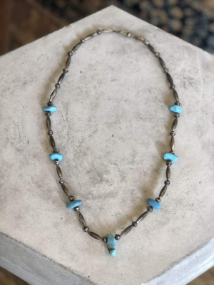 Navajo Pearls W/ Smooth Turquoise | Vintage