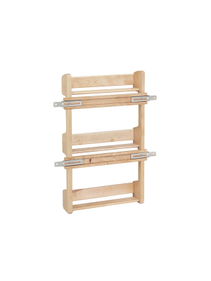 Rev-a-shelf 4sr-15 15-inch Kitchen Cabinet Door Mounted Wooden 3-shelf Storage Spice Rack With Mounting Hardware, Natural Maple