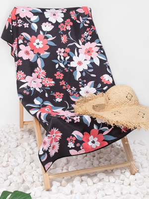 Floral Bliss Floral Beach Blanket