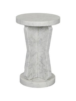 Noir Ingram Marble Side Table - Natural