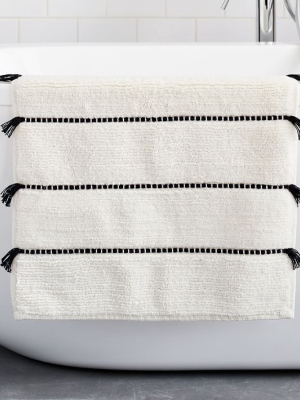 Organic Tassel Stripe Bath Mat