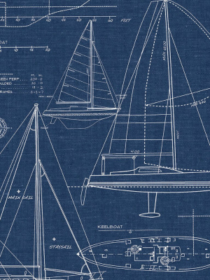 Yacht Club Peel-and-stick Wallpaper In Navy By Nextwall