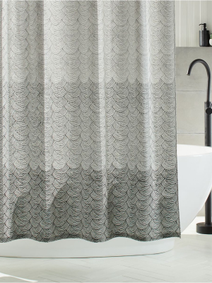 Scallop Blockprint Shower Curtain