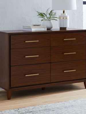 Rena 6-drawer Dresser - Dark Walnut