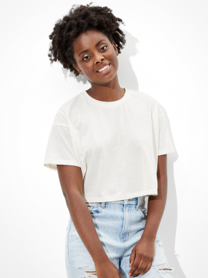 Ae Cropped Boxy Crew Neck T-shirt