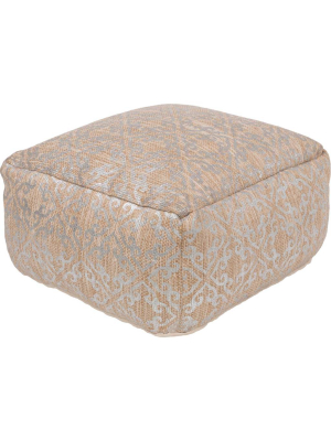 Carmelo Pouf Silver/khaki