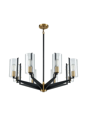 Blakeslee 8 Chandelier In Matte Black & Satin Brass Design By Bd Fine Lighting