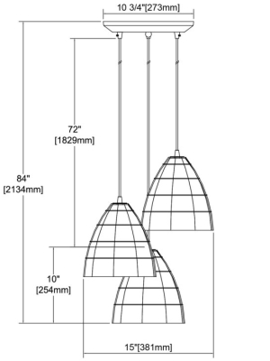 Coastal Inlet 3-light Triangular Mini Pendant Fixture In Oil Rubbed Bronze With Rope