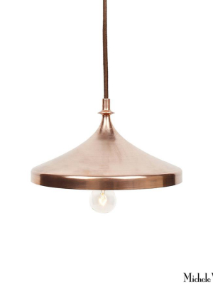 Copper Finial Disk Pendant Light