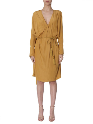 Lanvin Long-sleeved Wrap Dress