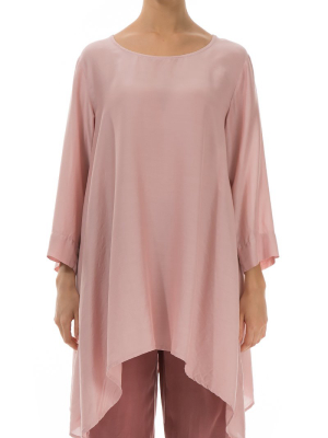 Longer Edges Antique Rose Silk Bamboo Tunic